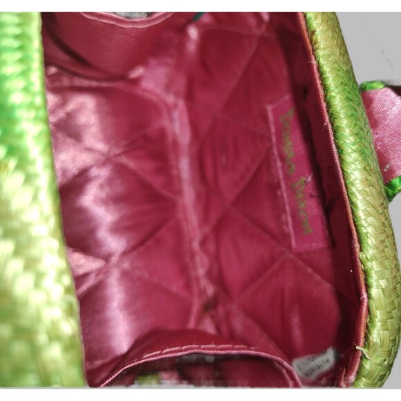 Donna Dixon Natural Straw Green Mini Bag with Chain Strap - Picture 3 of 5